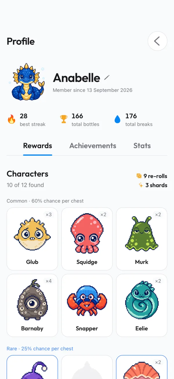 A collection of pixel sea monsters